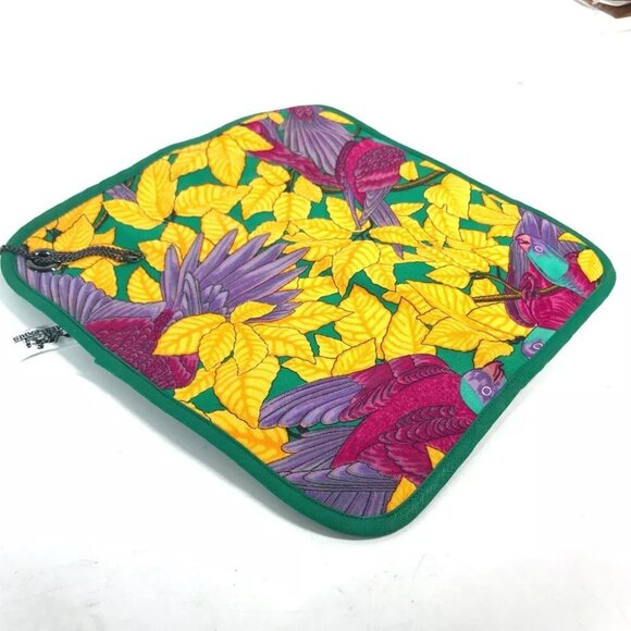 HERMES vintage Bird pattern Hand Towels Interior towel cotton Green/yellow - Picture 2 of 8
